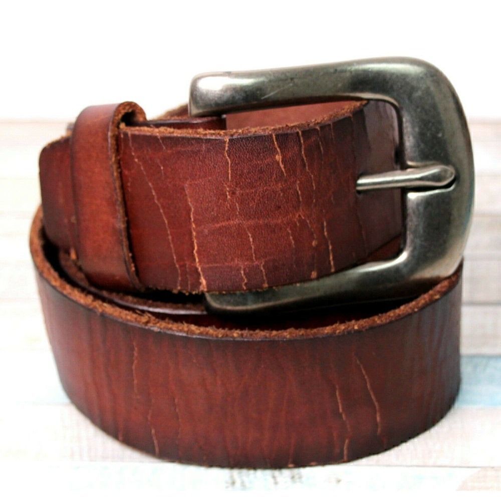 Lucky Brand BROWN GENUINE LEATHER 1 5/8"Wd CASUAL WOMEN'S BELT Sz 30"/S (B17
